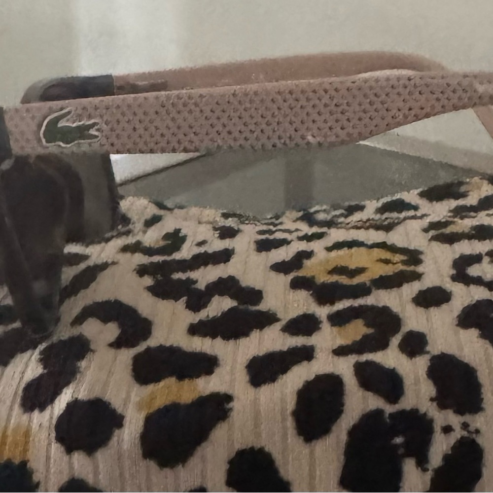 Lacoste Tan and Black Leopard Shoulder Bag